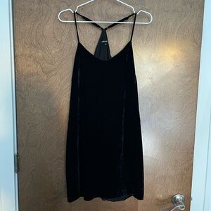 Madewell black velvet mini dress
